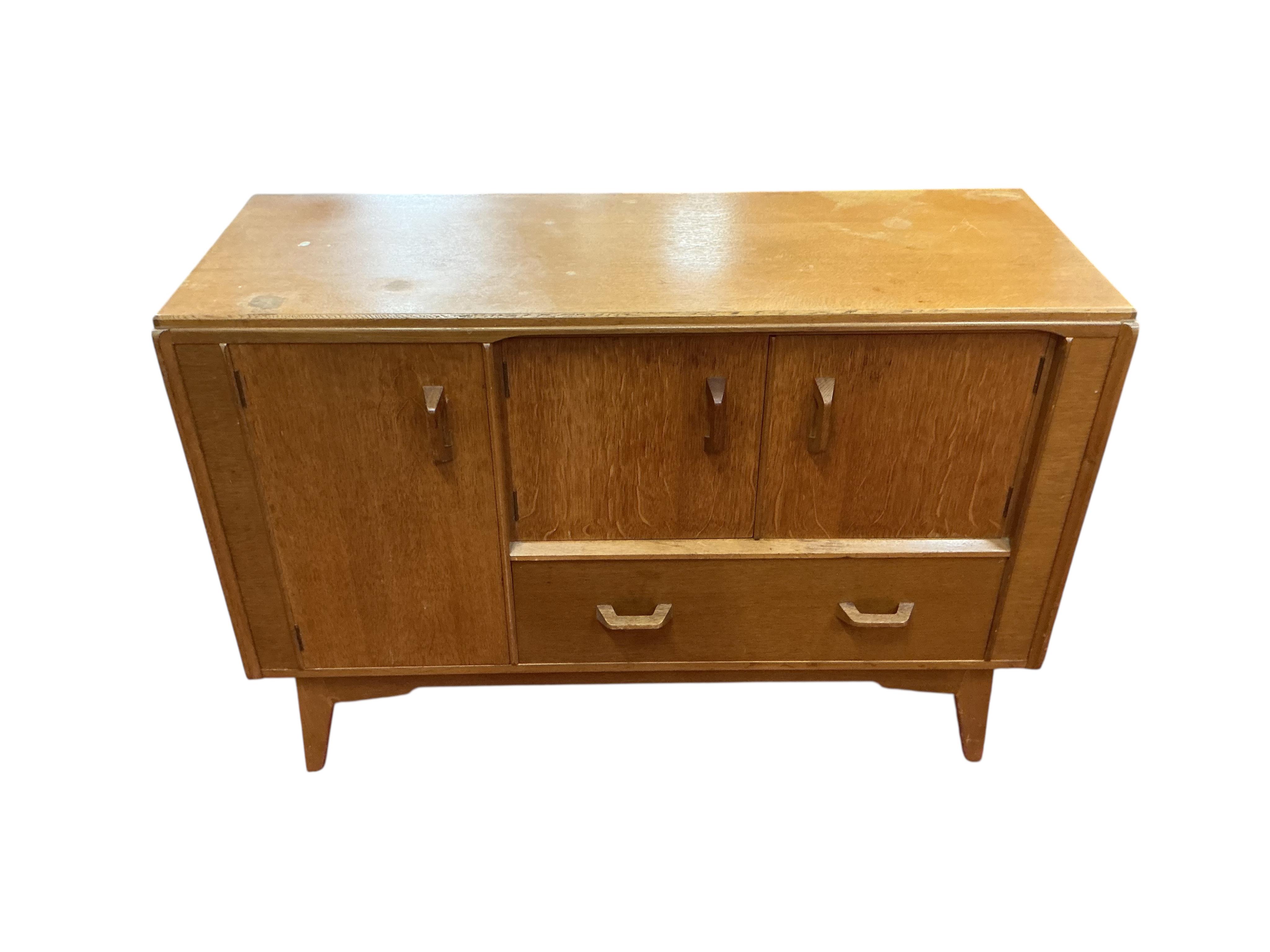 A mid century G plan teak sideboard, width 122cm, depth 45cm, height 84cm